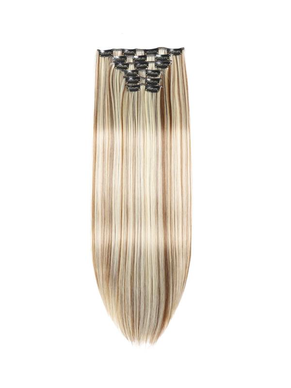 24 Inch Long Straight Synthetic Hair Extension, 2024 Clip-in Hair Extensions for Women, Natural Fluffy Hair Extensions for Daily & Party Hairstyle Decoration, Fall Outfits, Earthtone Fall Freshness