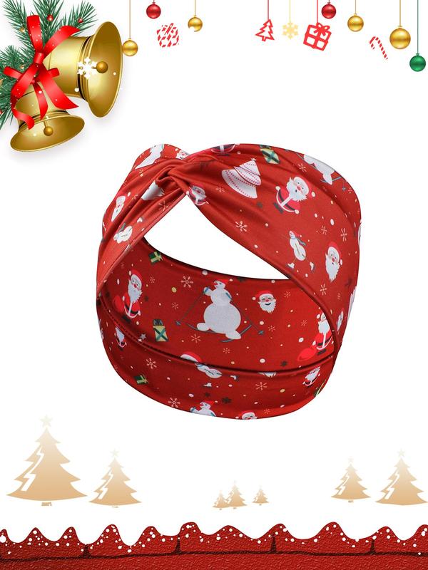 Christmas Themed Hair Band, Cute Santa Claus Pattern Hair Band, Fashionable Hair Accessories for Women & Girls, Christmas Gifts