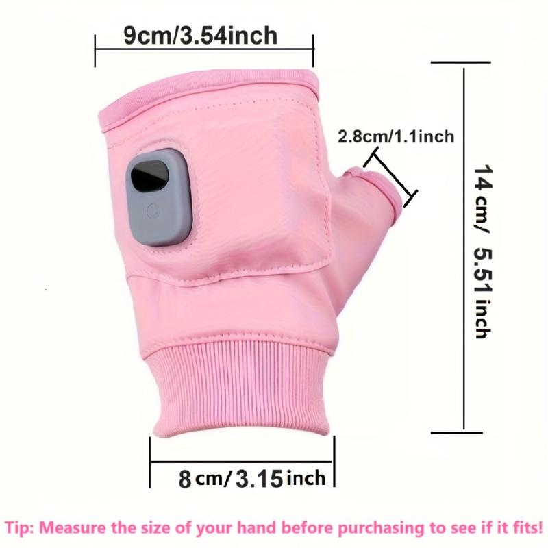 A Pair of Unisex Heated Fingerless Gloves, Support Touch Screen-USB Rechargeable, Elastic Spandex, Casual Stripe Craft, Lithium Battery, Warm Gloves Suitable for Outdoors and Fashion, Capacity Is 1800MAh
