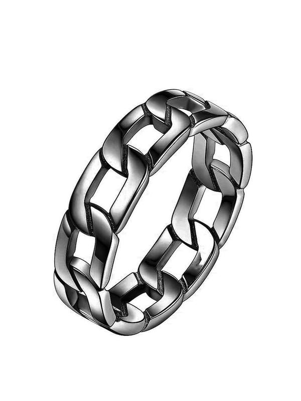 Simple Plain Chain Design Promise Ring, Fashion Engagement Ring for Women, Wedding Party Vintage Jewelry As Gift