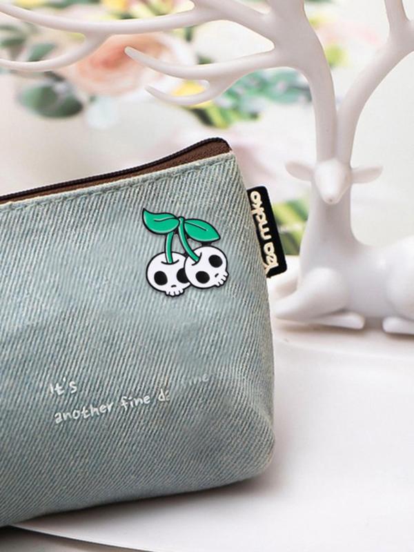 Cute Cherry & Skull Design Brooch, Fashion Alloy Badge for Clothes, Creative Alloy Accessories for Women & Men