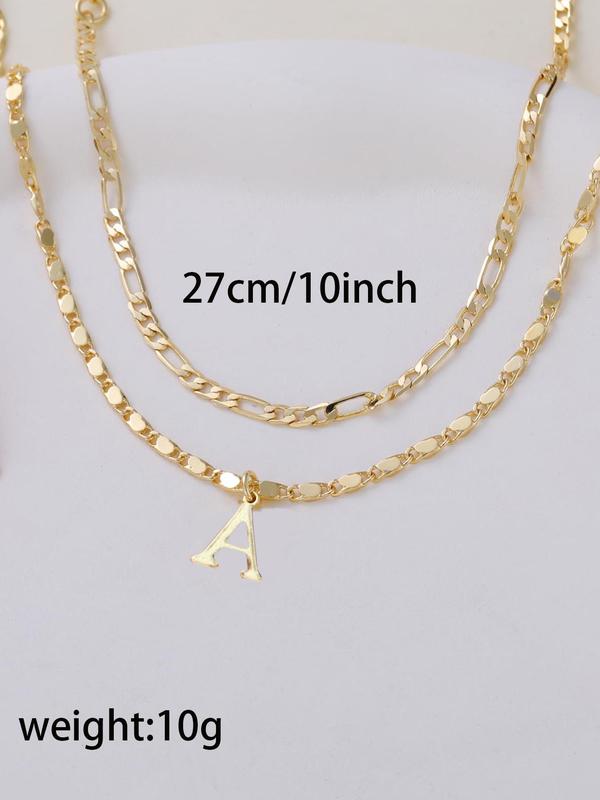 Fashion Letter Detail Anklet for Women & Girls, Elegant Jewelry for Party, Daily Clothing Decor, Trendy All-match & Exquisite Jewelry for Birthday Gift