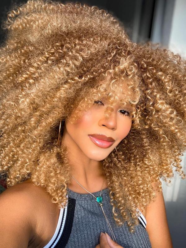 16 Inch Short Afro Kinky Curly Coily Hair Wigs for Women, Fluffy Glueless Wigs with Bangs, Summer Glueless Synthetic Full Machine Wigs Back To School, Fall Outfits, Fall Freshness