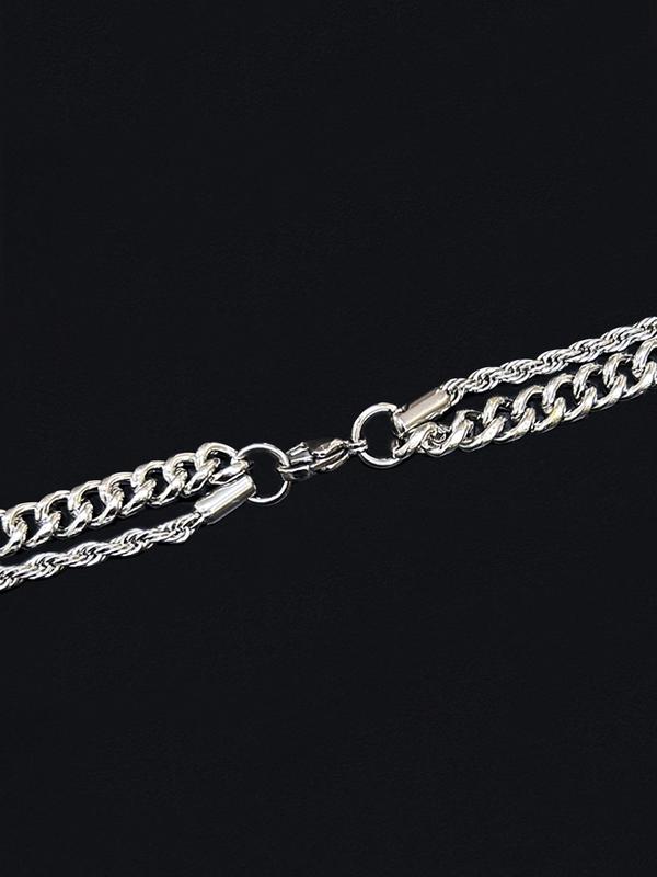 Stainless Steel Cross Pendant Necklace for Men & Women, Fashion Jewelry for Party, Daily Clothing Decor, Trendy All-match & Exquisite Jewelry for Birthday Gift