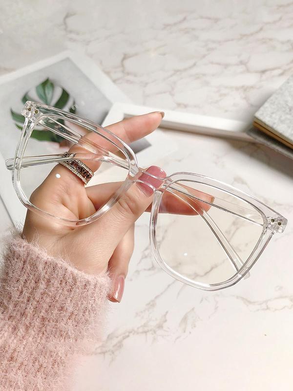 1 Pair Simple Eyeglasses for Men and Women, Fashion Square Frame Eyeglasses with Anti-blue Light Lenses for Everyday Use, Fashion Accessory