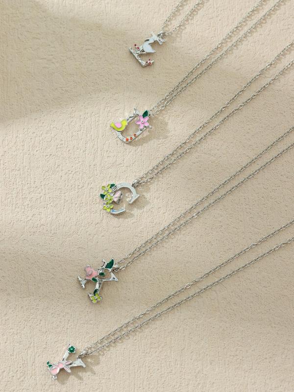Women's Letter Decor Pendant Necklace, Fashion Necklace, Alphabet Initial Charm Decorative Jewelry