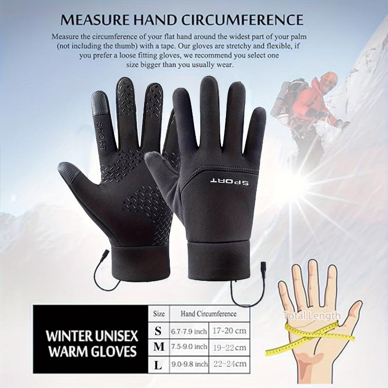 Avant-garde fashion accessories 1 Pair Unisex Winter Warmers - USB Heated Gloves with Touch Screen, Enhanced Grip, Soft Padding, Universal Fit, Polyester Blend, USB Powered (Bring Your Own Power Bank)