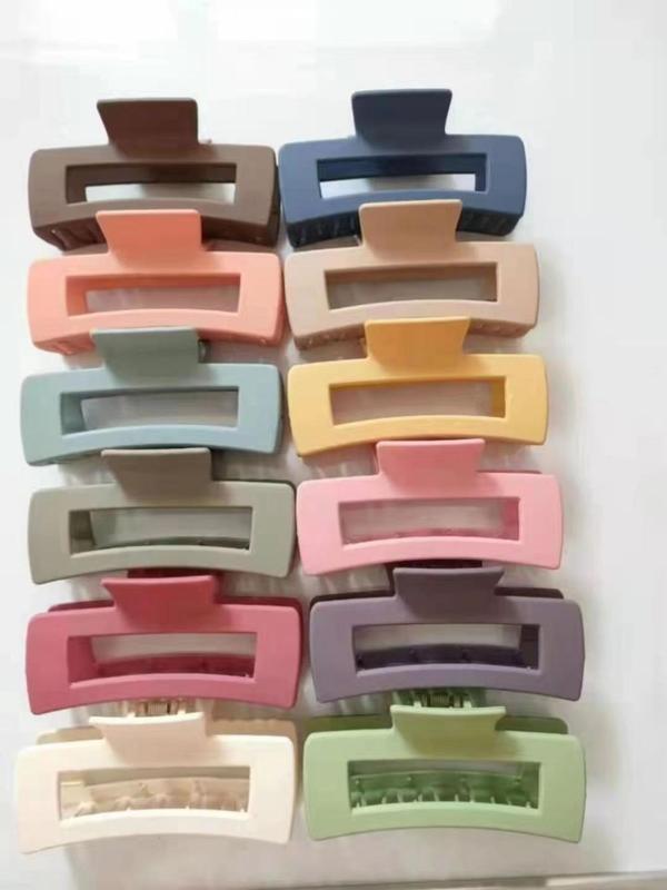 Random Solid Hair Claw, Casual Versatile Hair Accessories for Women, Minimalist Headwear Suitable for Thick Hair, Fashion Hair Accessories for Party, Daily Clothing Decor