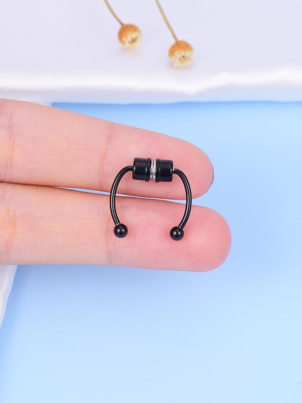 Unisex Punk Style Beaded Nose Ring, Trendy Magnetic Nose Ring Without Piercing, Fashionable Body Jewelry for Women & Men