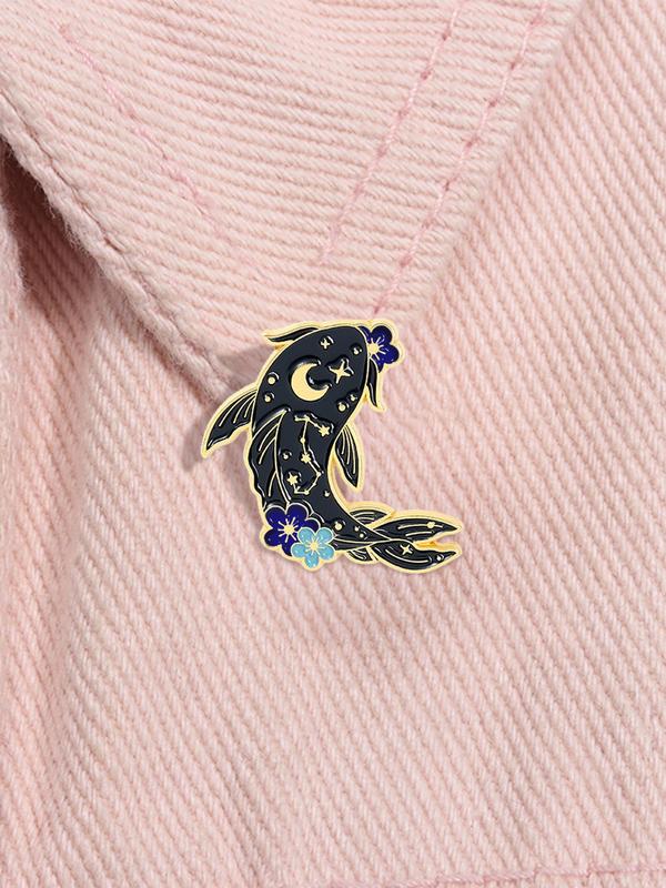 Cute Cartoon Fish Design Brooch, Fashionable Enamel Pin Suitable for Backpacks, Jeans, Scarves, Hats Decoration, Casual Alloy Jewelry for Men & Women