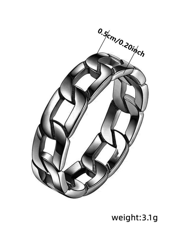 Simple Plain Chain Design Promise Ring, Fashion Engagement Ring for Women, Wedding Party Vintage Jewelry As Gift
