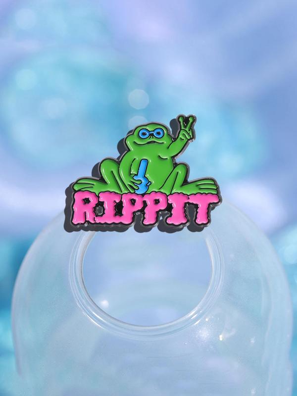 Cute Frog & Letter Design Brooch, Fashion Alloy Brooch Pin for Clothes, Creative Personalized Badge for Daily Clothing Decor