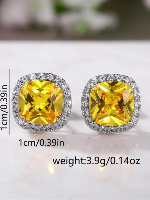 Men's Punk Style Rhinestone Decorated Stud Earrings, Fashion Jewelry for Party, Daily Clothing Decor, Trendy All-match & Exquisite Jewelry for Birthday Gift