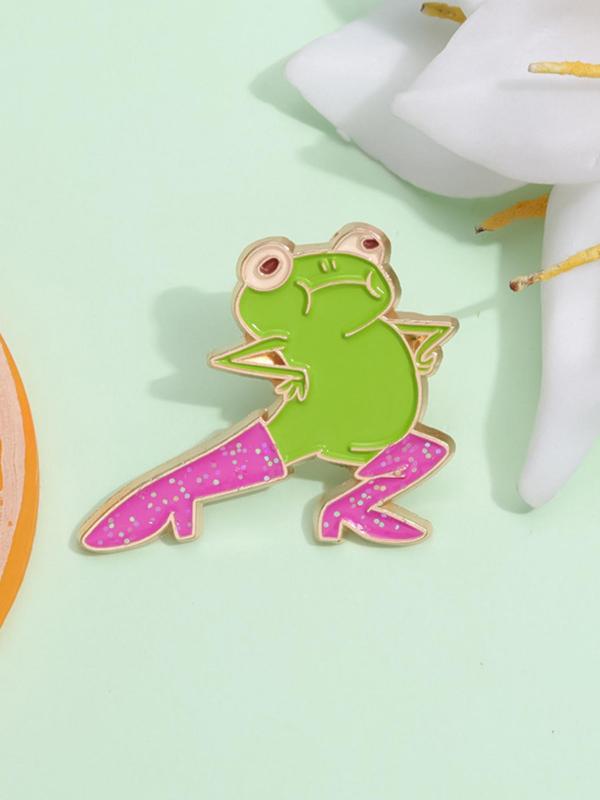 Cute Cartoon Frog Design Brooch, Fashion Brooch for Women & Men, Enamel Pin Suitable for Backpacks, Jeans, Scarves, Hats Decoration