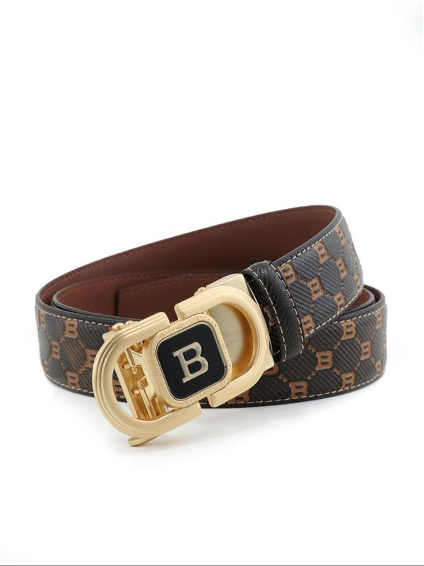 Men's Business Fashion Leather Belt, Casual Minimalist Classic Belt for Jeans Trousers, Trendy All-match & Exquisite Accessories for Birthday Gift