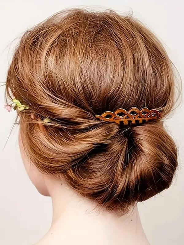 4pcs Vintage Twist Hair Comb, Casual Hair Accessories for Women