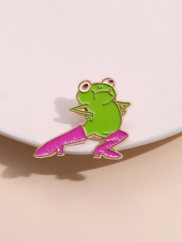 Cute Cartoon Frog Design Brooch, Fashion Brooch for Women & Men, Enamel Pin Suitable for Backpacks, Jeans, Scarves, Hats Decoration