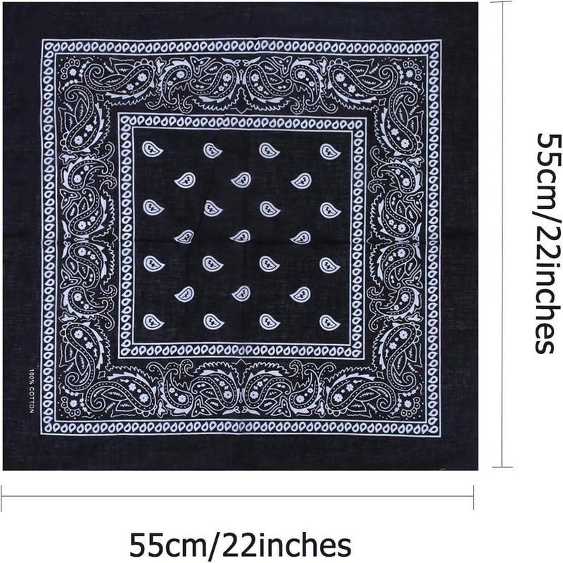 16 Counts Paisley Bandanas Cowboy Bandana Handkerchiefs Paisley Print Head Wrap Scarf, Assorted 16 Colors