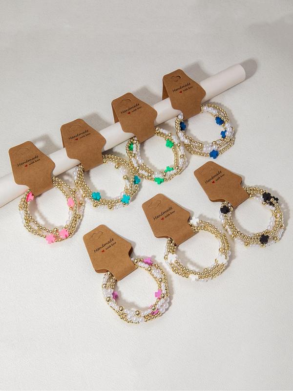 Fashion Colorful Cross Charm Decor Beaded Bracelet, Boho Style Jewelry for Women & Men, Trendy All-match & Exquisite Jewelry for Birthday Gift