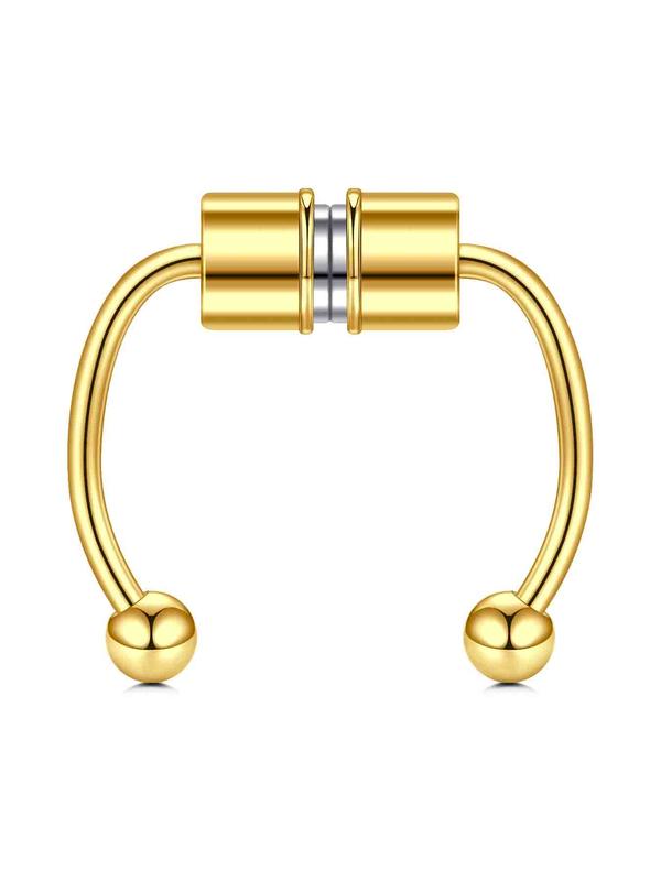 Unisex Punk Style Beaded Nose Ring, Trendy Magnetic Nose Ring Without Piercing, Fashionable Body Jewelry for Women & Men