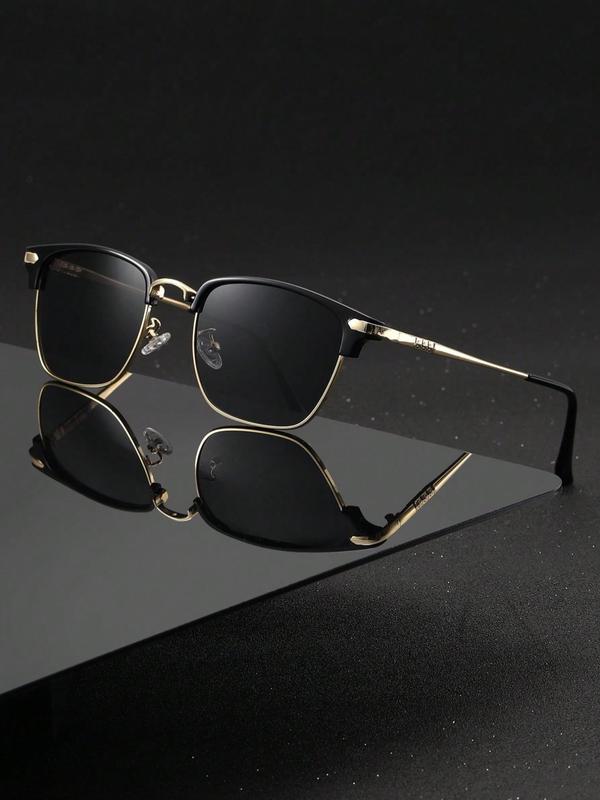 Summer Unisex  Simple Style Plain Color Square Sunglasses, Casual Trendy Glasses for Women & Men for Everyday Use, Fashion Sunglasses for Outdoor Activities, Sunglass Trend 2024