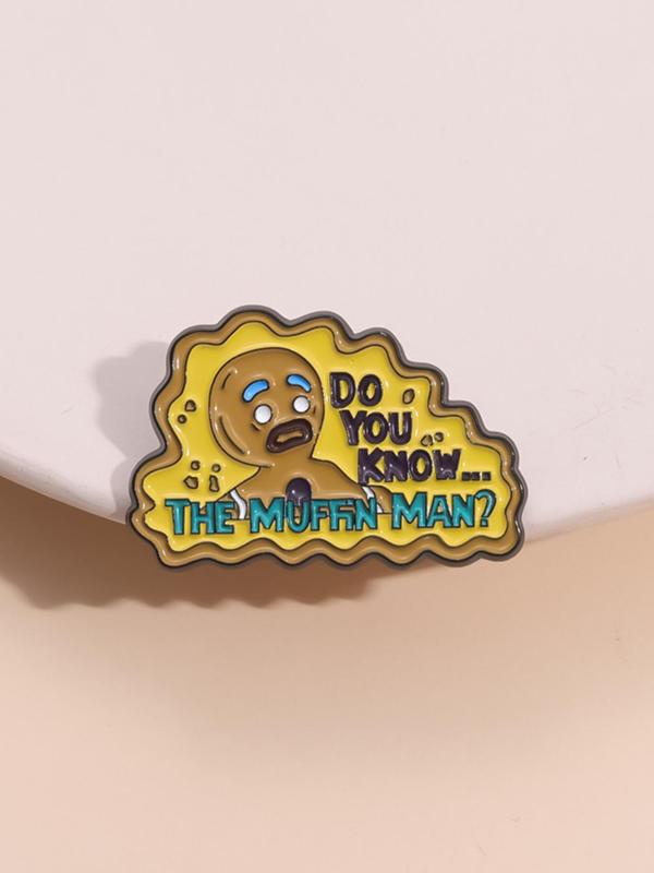 Cartoon Sad Gingerbread Man Design Brooch, Fall Cute Letter Pattern Enamel Pin Suitable for Backpacks, Jeans, Scarves, Hats Decoration, Casual Alloy Jewelry for Men & Women