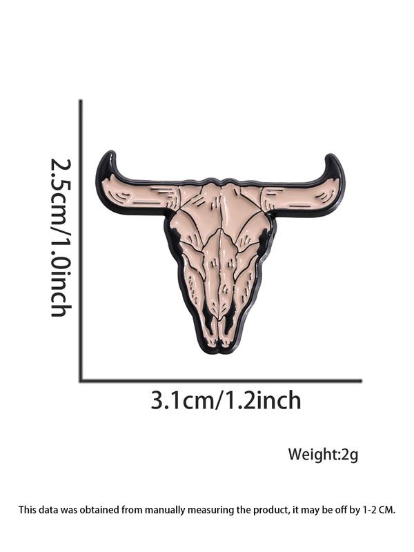 Fashion Animal Design Enameled Bull's Head Brooch Pin, Cute Fashion Alloy Badge for Daily Vacation Holiday Party Gift, Creative Gift,  Brooch Pin Badge Jewelry Accessories