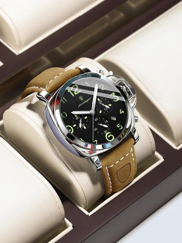Men's Business Fashion Round Dial Analog Quartz Watch, with Box, Fashion Watch for Party, Daily Decor, Trendy All-match & Exquisite Watch for Birthday Gift