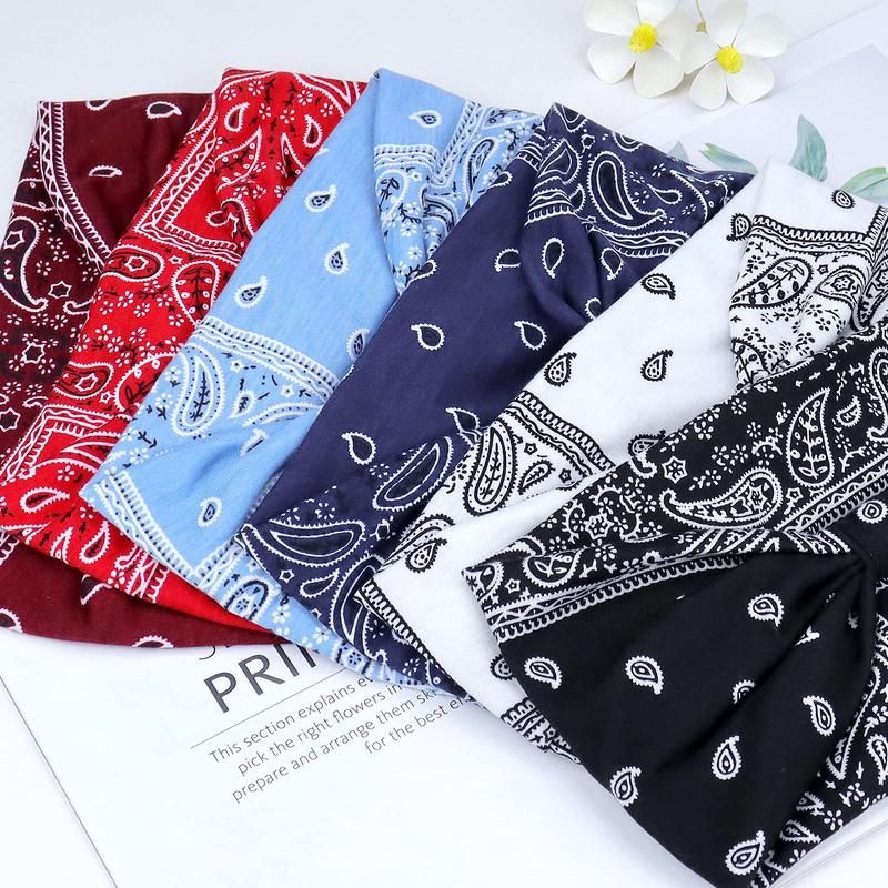 Women's Summer Simple Plain Color Elastic Hair Band for Women,Wide Headbands for Women Knotted No Slip Head Bands Soft Turban Headband Hair Accessories Boho African Solid Color Head Wraps for Women Yoga Workout Pack of 6(Boho)