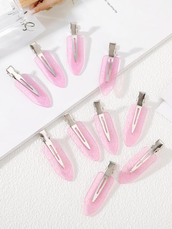 10pcs set Casual Trendy No Crease Hair Clips for Women, Simple Style Plain Color Hair Clips, Fashionable Hair Accessories for Girls for Daily Use