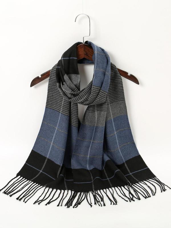 Plaid Pattern Long Scarf, Casual Soft Warm Shawl for Fall & Winter, Fashion Accessories for Women & Men