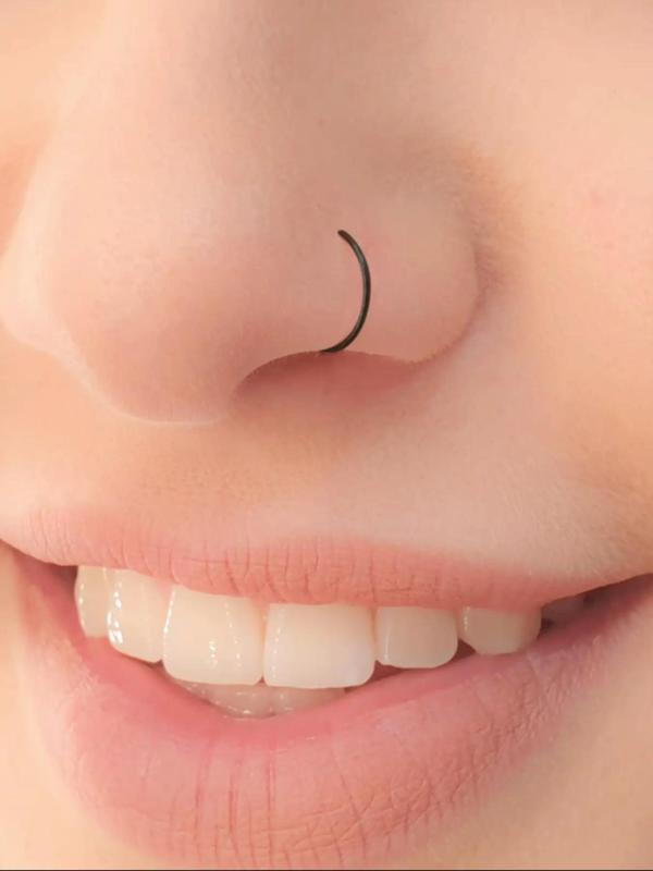 Punk Style Stainless Steel Nose Ring (1 Set), Nose Cuff, Non Piercing Body Jewelry for Men & Women for Party, Daily Clothing Decor, Trendy Jewelry for Birthday Gift