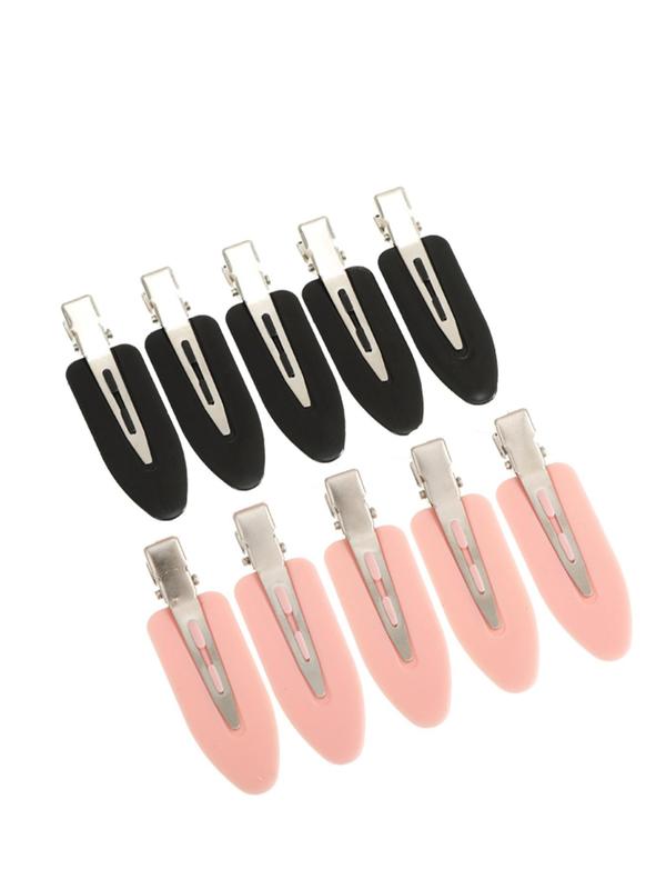 10pcs set Casual Trendy No Crease Hair Clips for Women, Simple Style Plain Color Hair Clips, Fashionable Hair Accessories for Girls for Daily Use