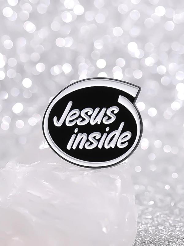 Creative Letter & Cross Alloy Badge, Fashion Accessories for Women & Men, Trendy All-match & Exquisite Brooch for Birthday Gift
