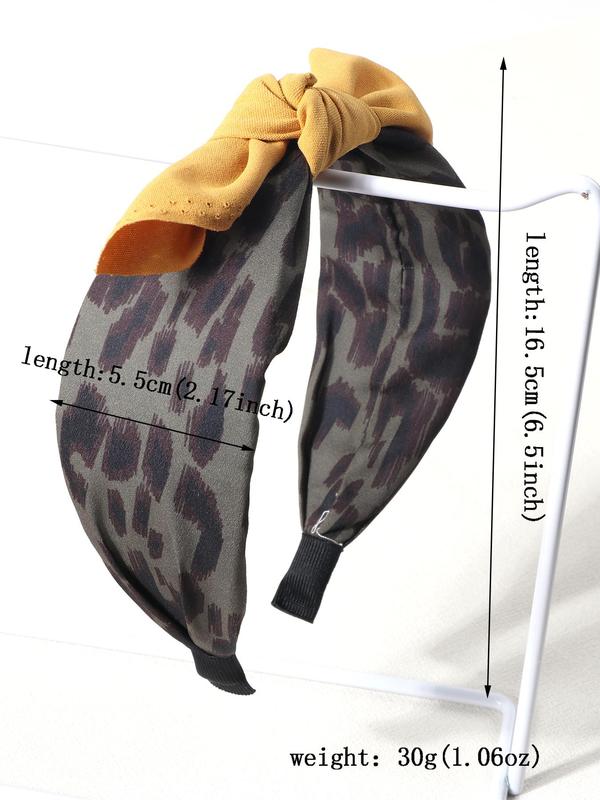 Leopard Print Bow Decor Hair Hoop, Fashionable Hair Accessories for Women & Girls, Casual Versatile Hair Accessories for Daily Wear