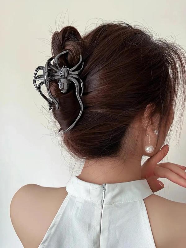 Women's Punk Style Spider Design Hair Claw Clip for Women, Easy Grasping Goth Themed Hair Claw Clip, Fashion Clean Girl Aesthetic Alloy Hair Accessories for Party