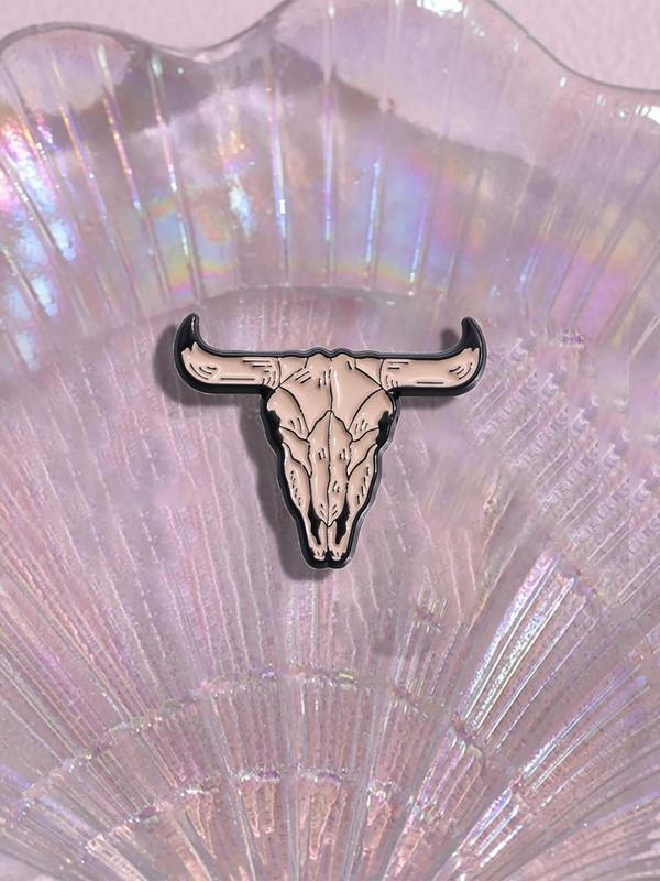 Fashion Animal Design Enameled Bull's Head Brooch Pin, Cute Fashion Alloy Badge for Daily Vacation Holiday Party Gift, Creative Gift,  Brooch Pin Badge Jewelry Accessories