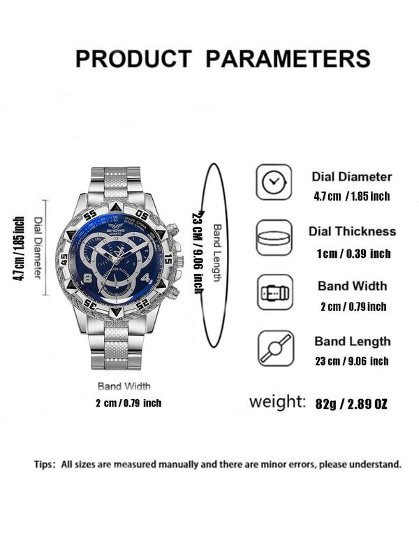 Men's Business Round Dial Analog Quartz Watch, Fashion Watch for Party, Daily Clothing Decor, Trendy All-match & Exquisite Watch for Birthday Gift with Box