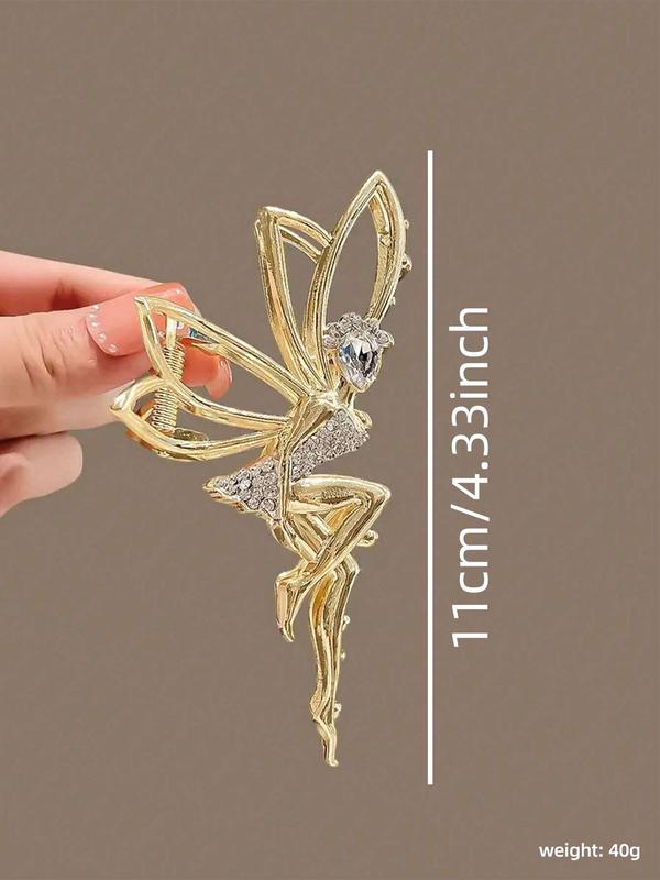 Elegant Rhinestone Decorated Fairy Design Hair Claw, Fashionable Hair Accessories for Women & Girls, Trendy All-match & Exquisite Hair Accessories for Daily Use