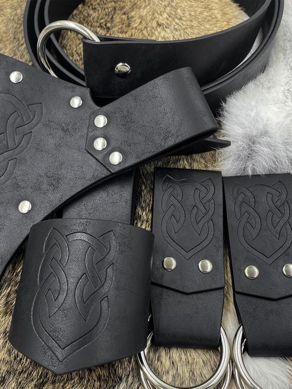 Punk Style Belt Set, Studded Decor D-ring Belt & Sword Cover Set, Fashion Accessory Set for Daily Clothing Decor, Trendy All-match & Exquisite Belt Set for Birthday Gift
