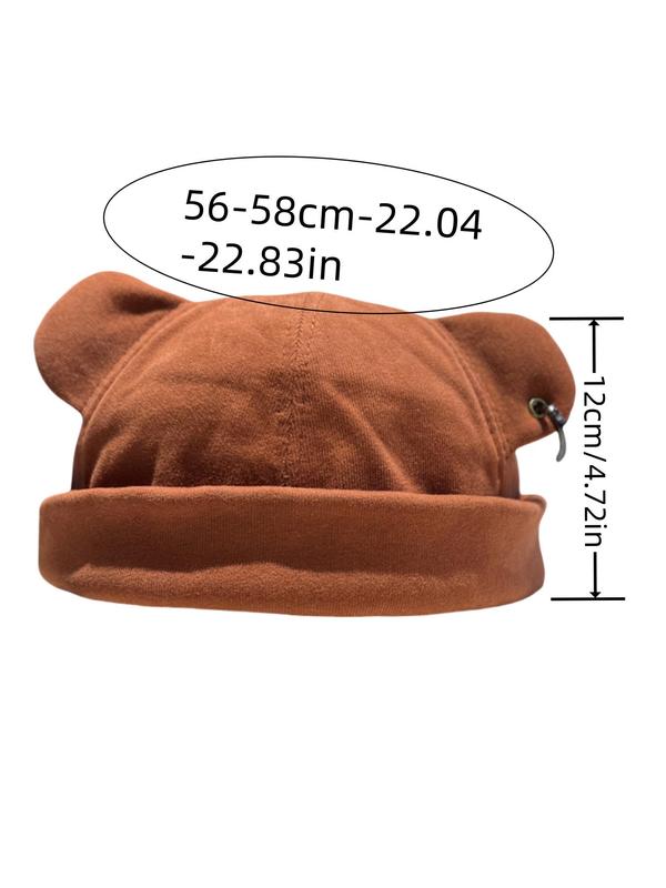 Cute Bear Ear Design Beanie Hat, Casual Trendy Beanie Hat for Fall & Winter, Fashion Accessories for Both Men & Women