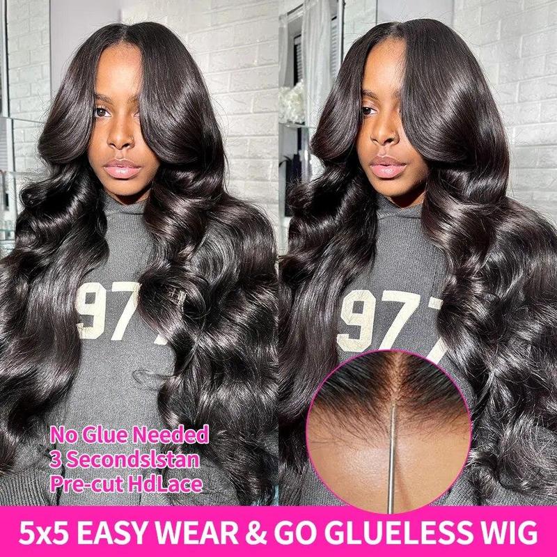180% Density Glueless Wig Human Hair Pre Cut Lace Wig 5x5 6x4 7x5 9x6 Body Wave Lace Closure Human Hair Wig For Women Remy Hair Brazilian Hair Wigs