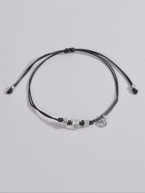 Women's Simple Heart Charm Anklet, Fashionable Anklet for Women & Girls, Fashion Jewelry for Party, Daily Decor, Trendy All-match & Exquisite Jewelry for Birthday Gift