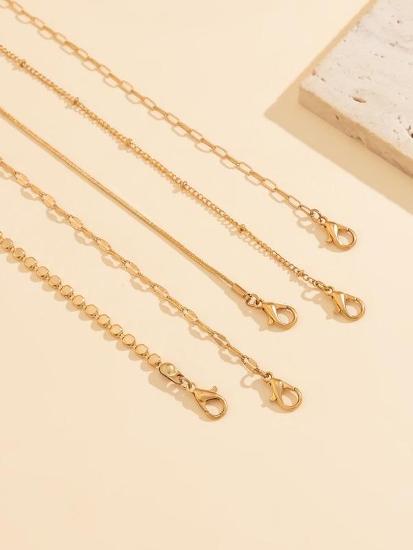 5pcs Fashion Chain Bracelet, Fashion Accessories for Both Men & Women for Party, Daily Clothing Decor, Minimalist Aesthetic Jewelry Gift