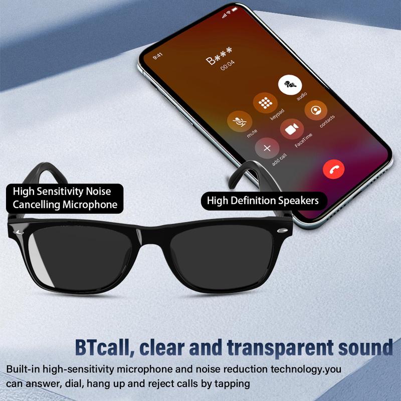 Wireless Smart Glasses, Multifunctional Wireless Smart Glasses Headphones, Fashion Long Battery Life Smart Sunglasses for Driving, Cycling, Outdoor, Smart Glasses for Men & Women music playback Smart Glasses