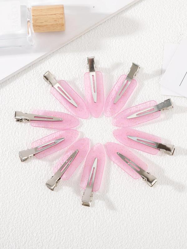 10pcs set Casual Trendy No Crease Hair Clips for Women, Simple Style Plain Color Hair Clips, Fashionable Hair Accessories for Girls for Daily Use