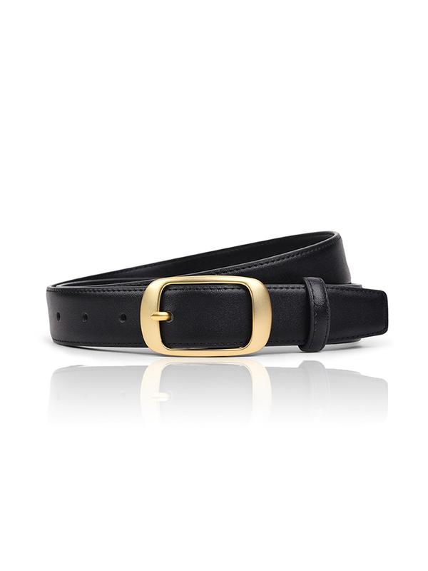 Women's Minimalist Casual Plain Color Pu Buckle Belt, Fashionable Belt for Jeans & Trousers, Trendy All-match & Exquisite Belt for Birthday Gift