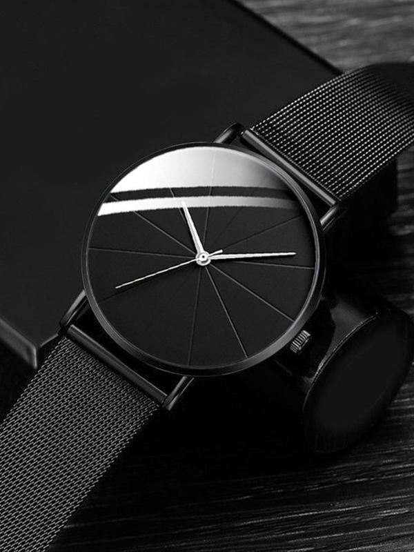 Men's Business Fashion Round Dial Analog Quartz Watch, with Box, Fashion Watch for Party, Daily Decor, Trendy All-match & Exquisite Watch for Birthday Gift