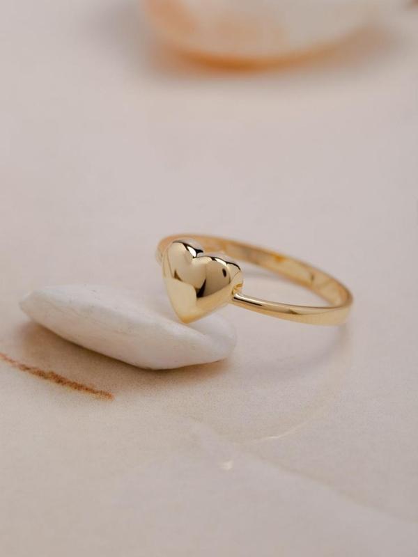 Women's Cute Heart Design Ring, Fashion Jewelry for Party, Daily Decor, Trendy All-match & Exquisite Jewelry for Birthday Gift