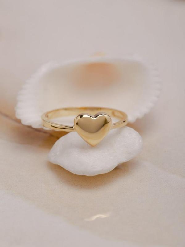 Women's Cute Heart Design Ring, Fashion Jewelry for Party, Daily Decor, Trendy All-match & Exquisite Jewelry for Birthday Gift